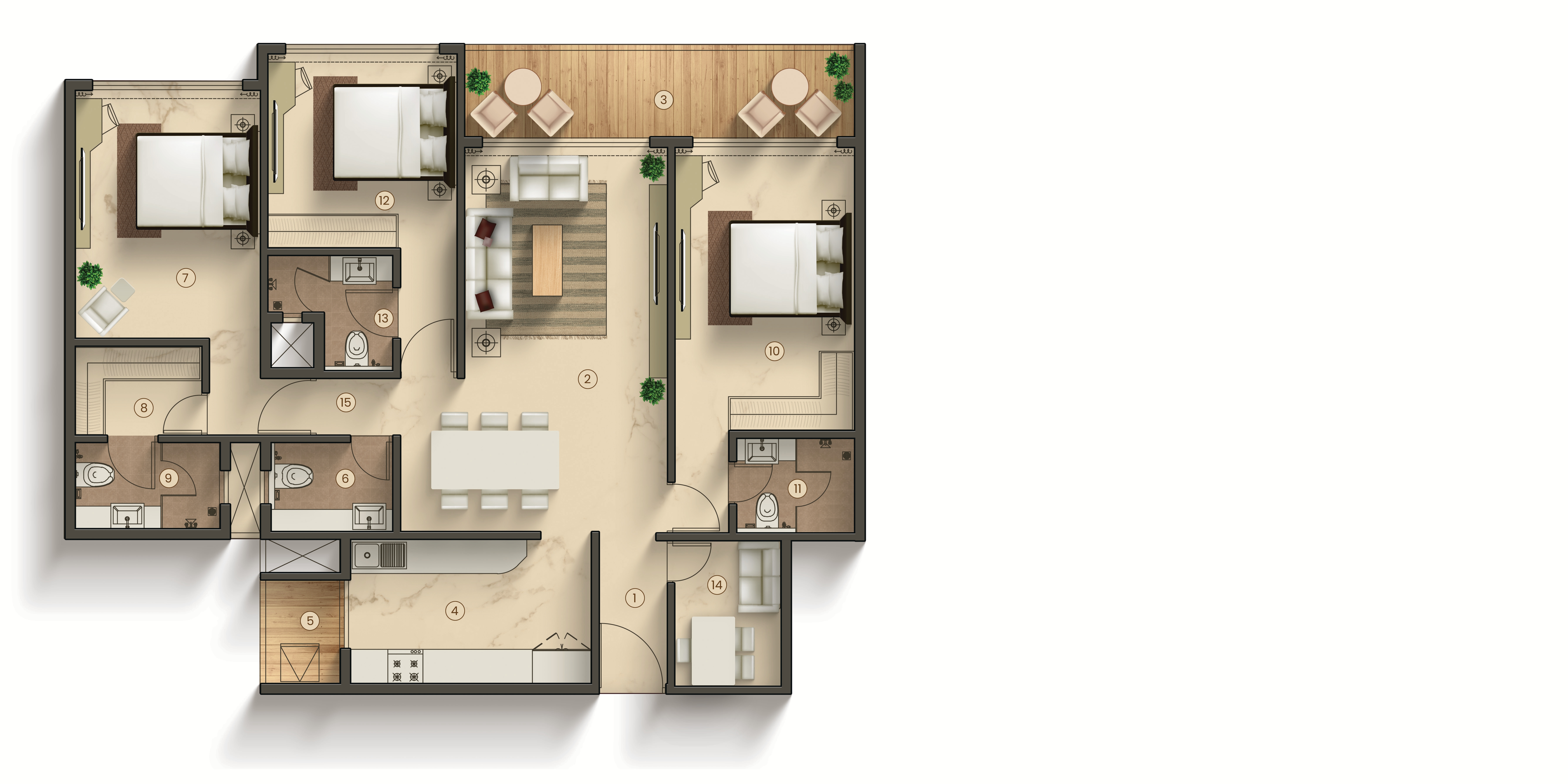 3 BHK Floor Plan